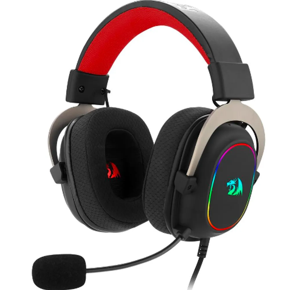 Headset Gamer Redragon Zeus X, Chroma Mk.II, RGB, Surround 7.1, USB, Drivers 53MM, Preto/Vermelho - H510-RGB
