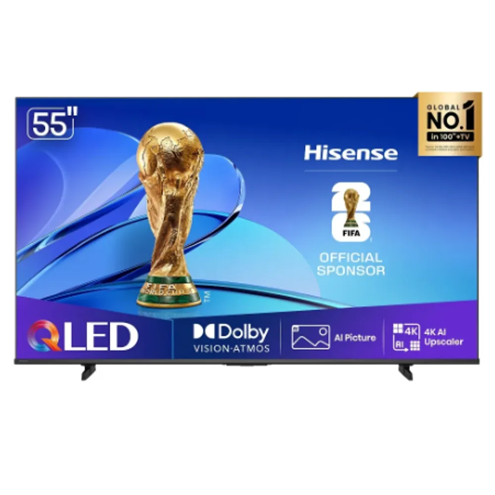 Smart Tv Hisense QLED 4k 55" 55q6qv Com Processador Ai Dolby Vision Hdr10+ Hlg Filmmaker Mode Dolby Gaming Dolby Atmos Alexa E Google