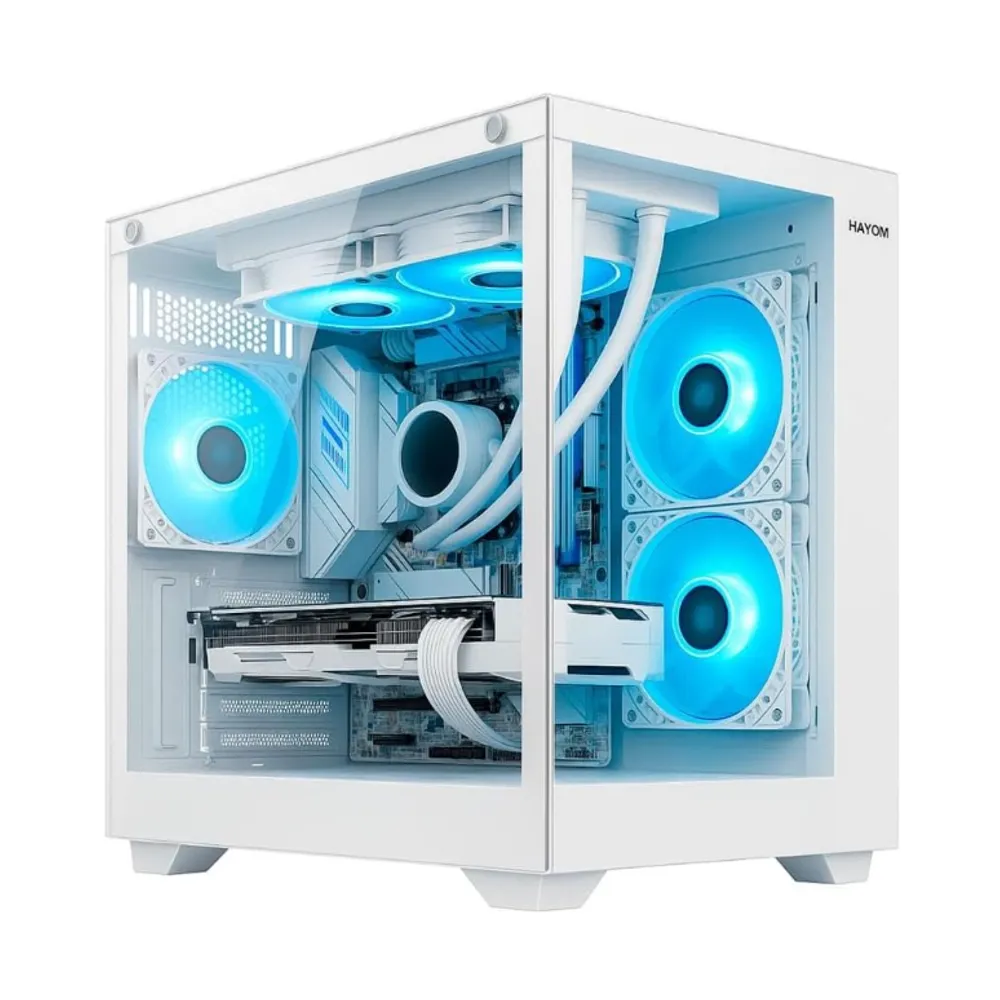 Gabinete Gamer Branco GB1791 4 fans RGB Micro-Atx Em vidro temperado