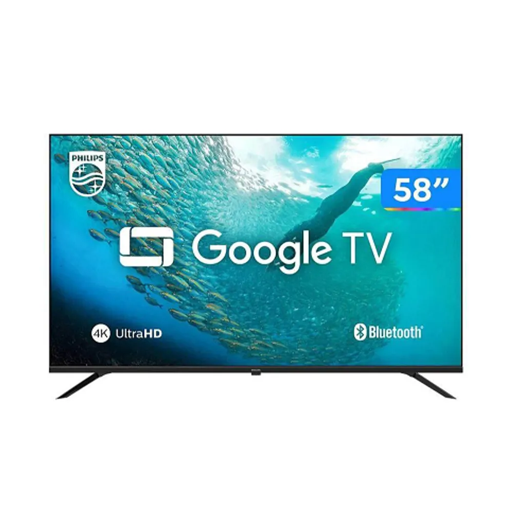 Smart TV 58" 4K UHD D-LED Philips Série 7019 58PUG7019/78 Wi-Fi Bluetooth Google Assistente 3 HDMI 2 USB (BR)