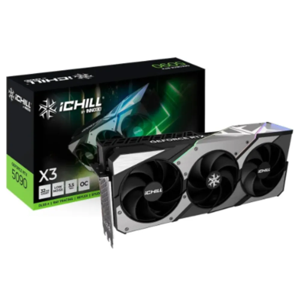 Placa de Video RTX5090 iChill X3 Inno3D NVIDIA Geforce, 32GB, GDDR7, 512bits - C50903-32D7X-175967H