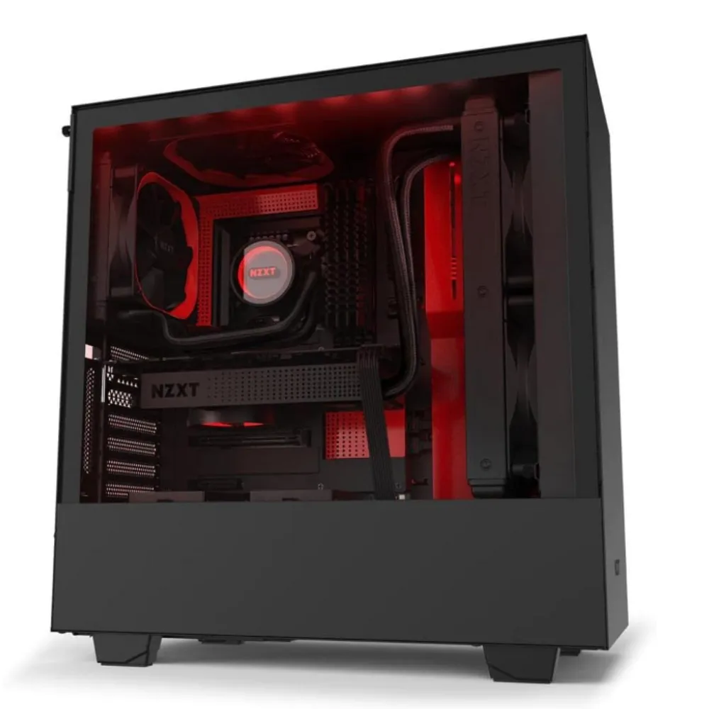 Gabinete H510I Matte Black/Red - Ca-H510I-Br, Nzxt