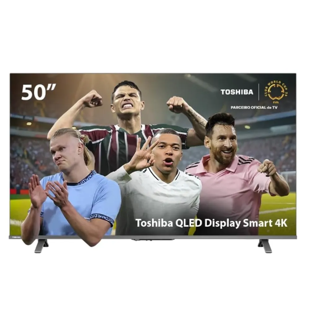 Smart TV QLED 50" 4K Toshiba 50C450NS Google TV 3 HDMI 2 USB Wi-Fi - TB034M