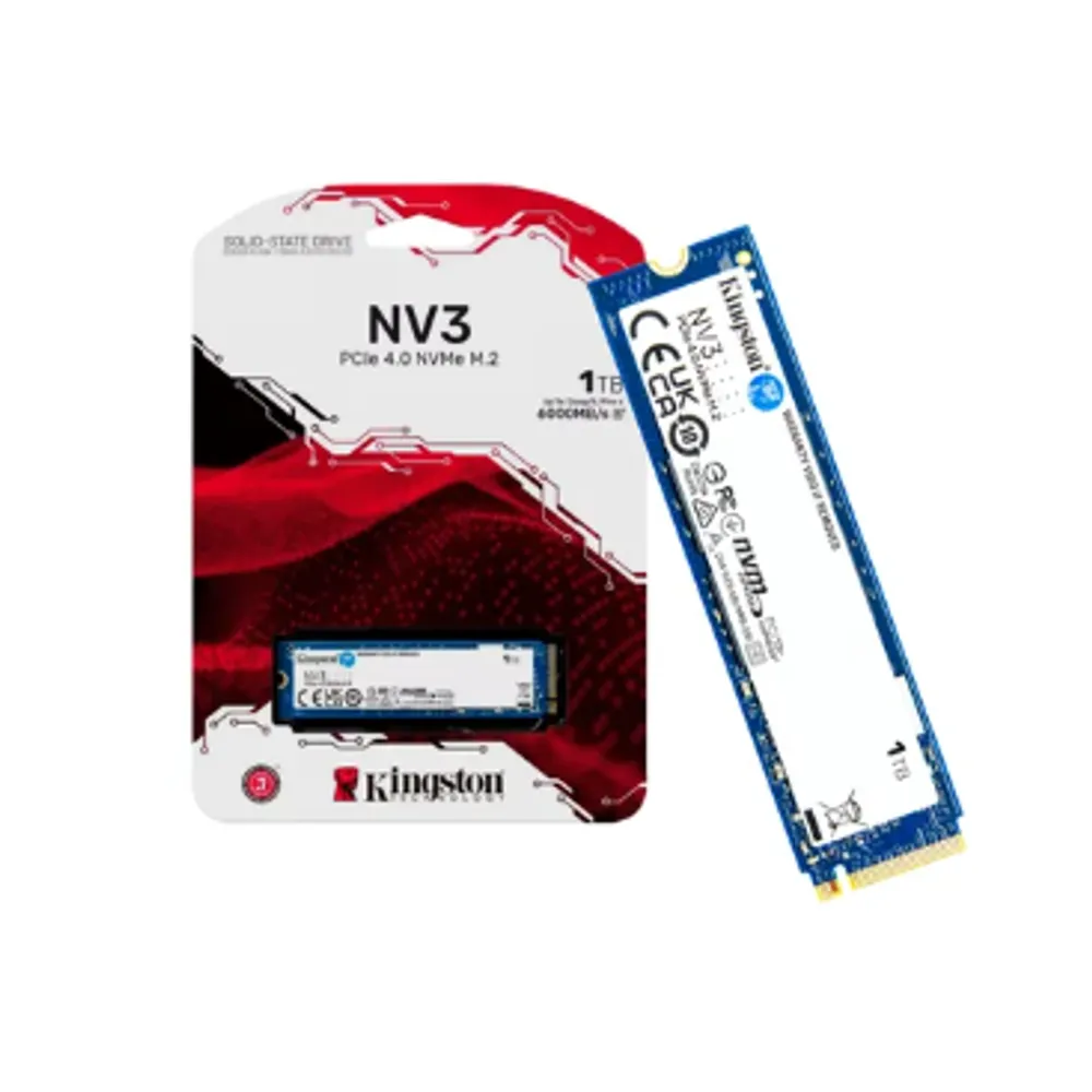 SSD Kingston 1TB Nv3 M.2 Nvme PCIe 4, Leitura 6000MB/s, Gravação 4000MB/s - Snv3s/1000g