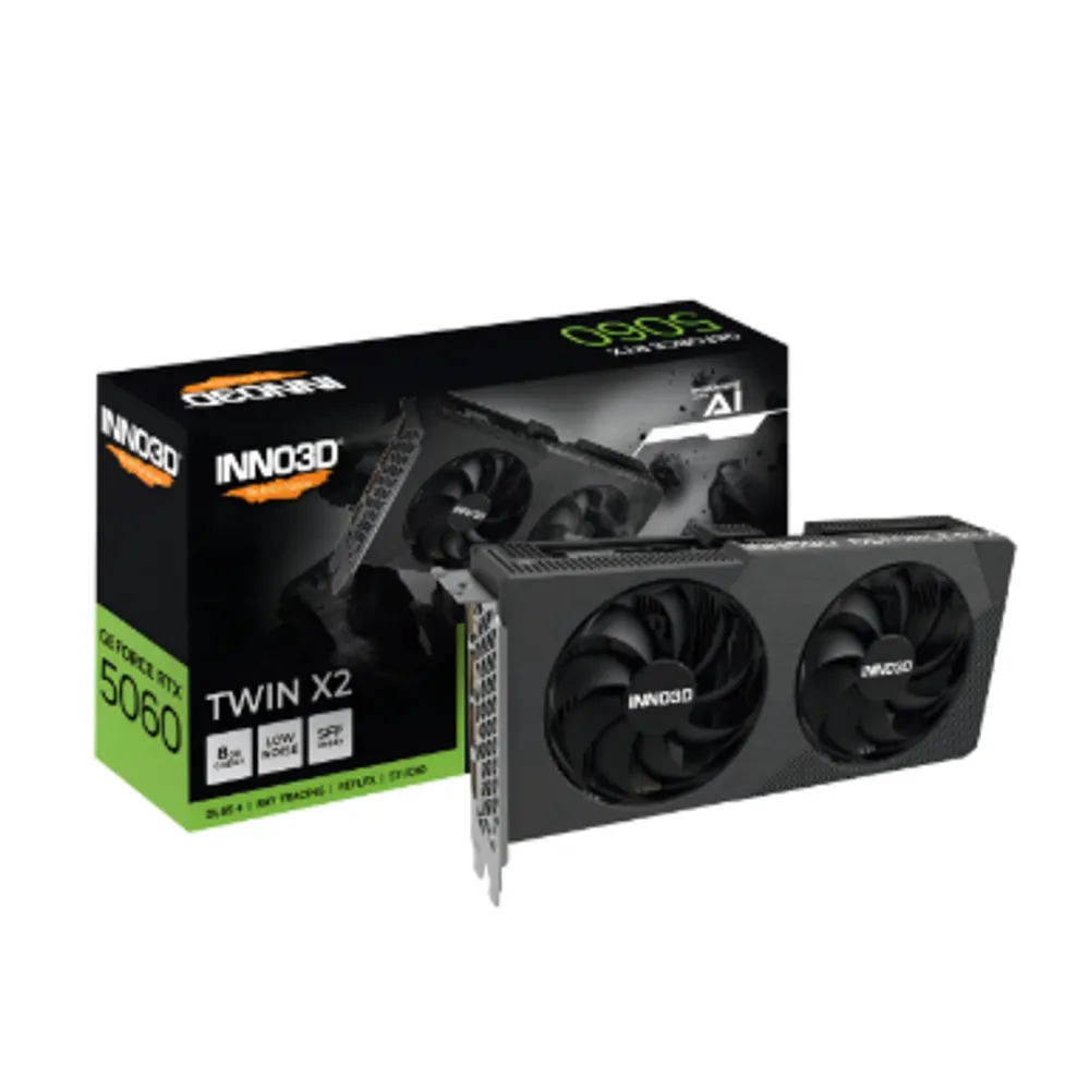 Placa de Vídeo Nvidia Inno3D RTX 5060 Twin X2 8GB GDDR7