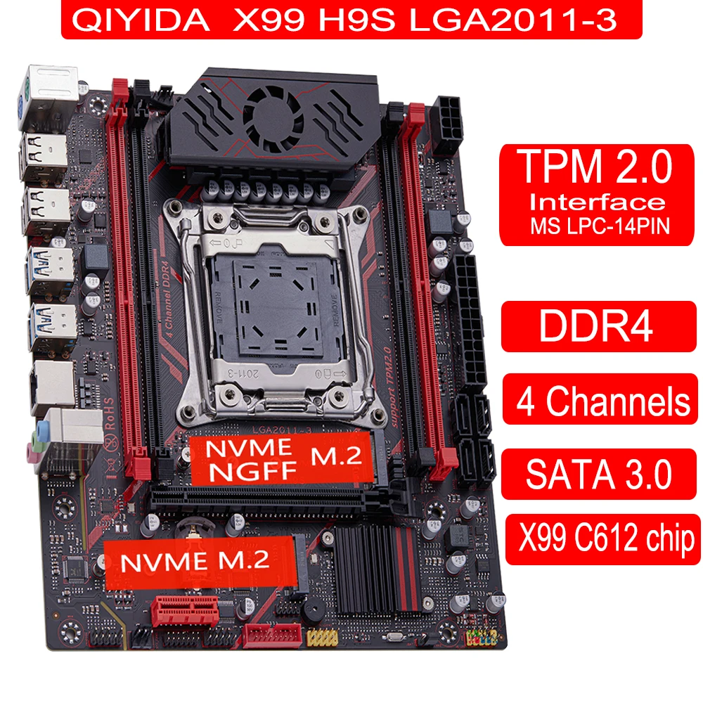 Placa mãe Qiyida X99 H9S (Quad Channel) Chipset C612