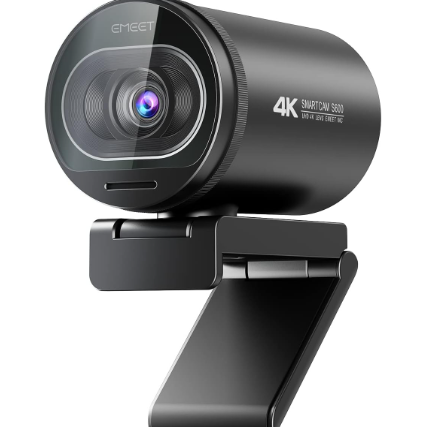 Webcam 4K com microfone, Webcam EMEET S600 Ultra HD 60FPS para transmissão com foco automático