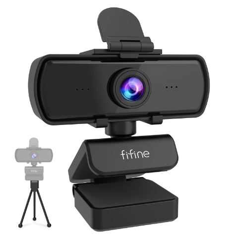 FIFINE Webcam 1440P, câmera web para computador 2K com capa de privacidade e tripé