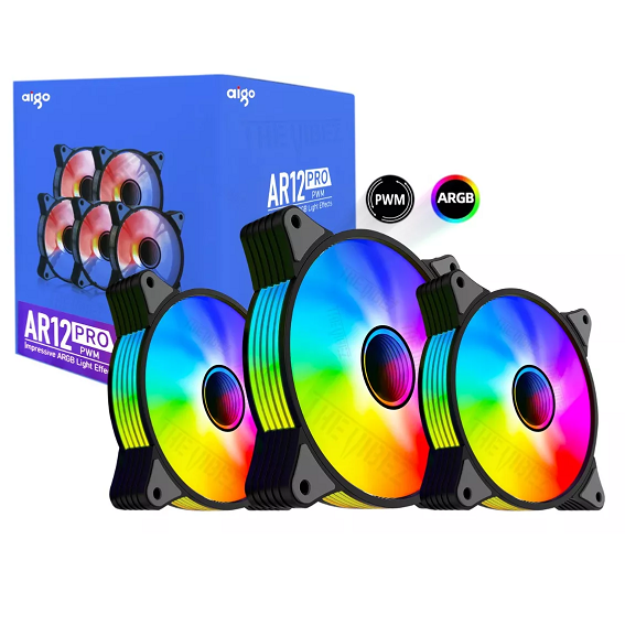 Cooler Fan Aigo Ar12 Pro Argb + Pwm 3 Fans Infinity